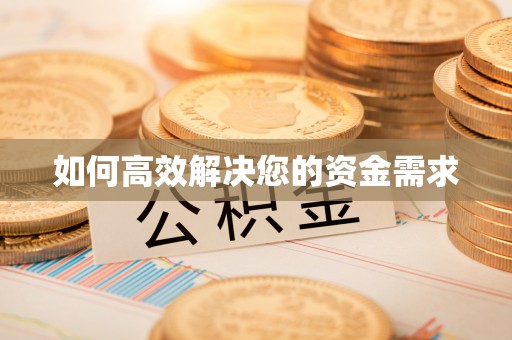 仁武如何高效解决您的资金需求